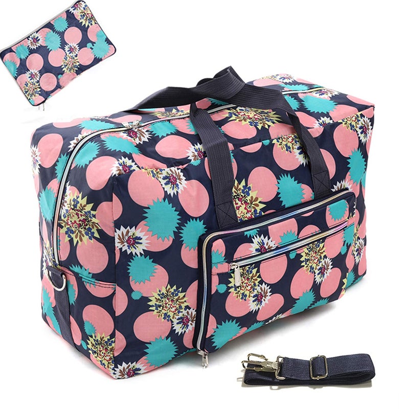 Lyf 22" Foldable Large Travel Duffel Duffle Bag Sports Gym Tote Bag For Women Overnight Carryon Weekend Bag Shoulder Bag Water Resistant (strawberry) - Image 1